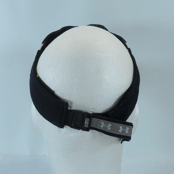 Under Armour Run Lightweight Strapback Sun Visor Cap Hat White Black Heat Gear - Picture 5 of 10